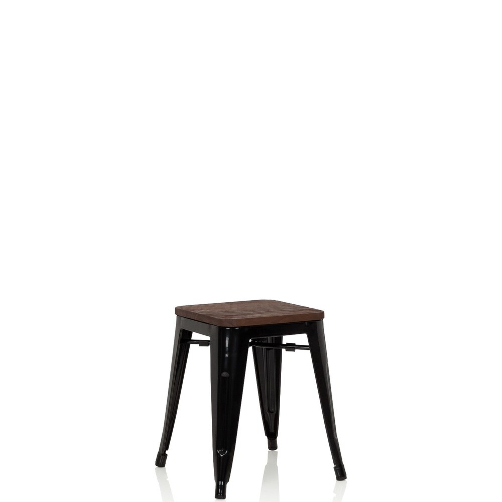 Bistrohocker VANTAGGIO W Stahl / Ulmenholz ohne Armlehnen hjh OFFICE