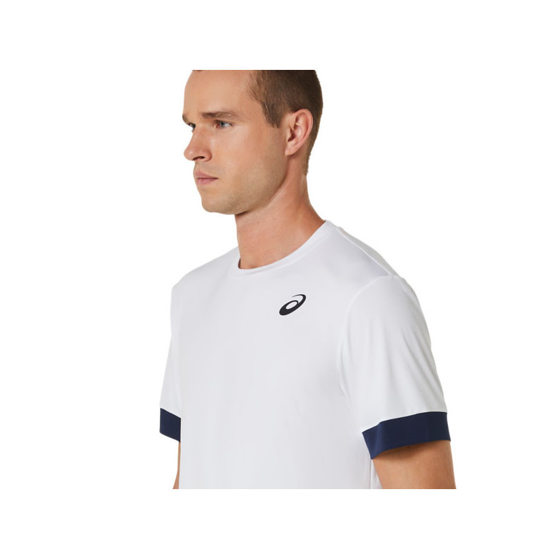 Tee-shirt Asics Court Top blanc ou turquoise
