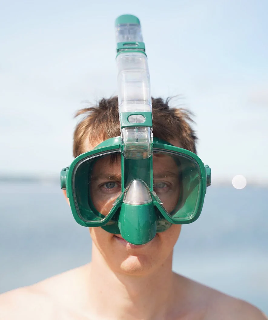 Watery fullface dykkermaske til voksne - Pearl - Mørkegrøn
