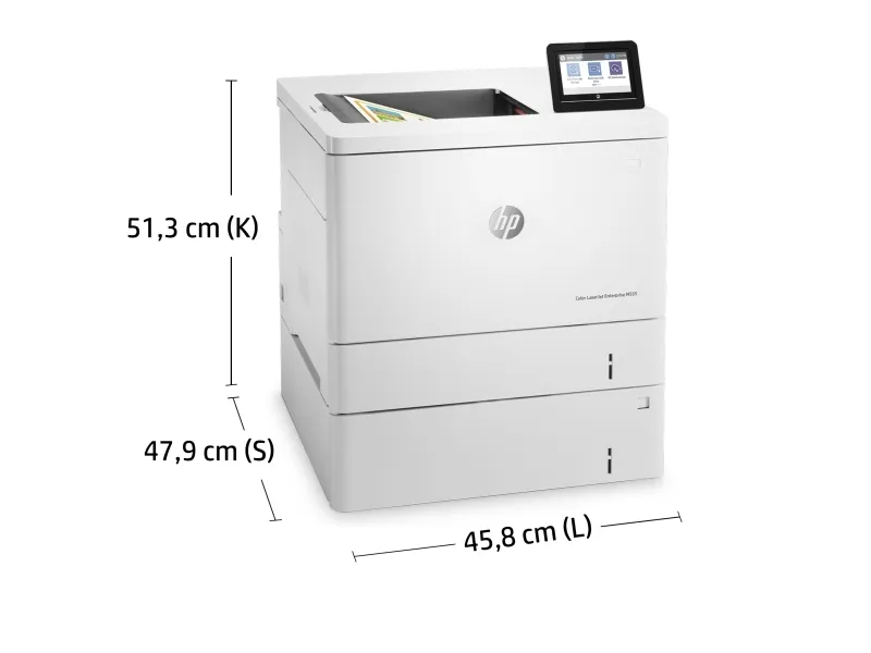 HP Color LaserJet Enterprise M555x - Printer - farve - Duplex - laser - A4/Legal - 1200 x 1200 dpi - op til 38 spm (mono) / op til 38 spm (farve) - kapacitet: 650 ark - USB 2.0, Gigabit LAN, Wi-Fi(n), USB 2.0 vært