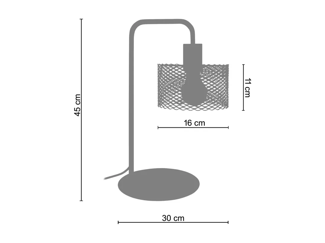 Lampe de bureau arqué métal,abajour noir 45 cm.