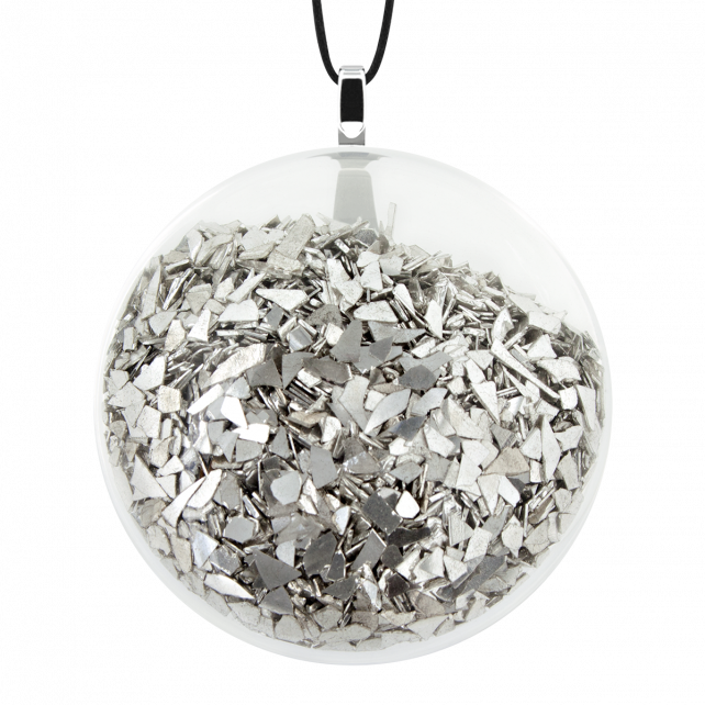 Pendentif en verre soufflé - Galet Medium Paillettes