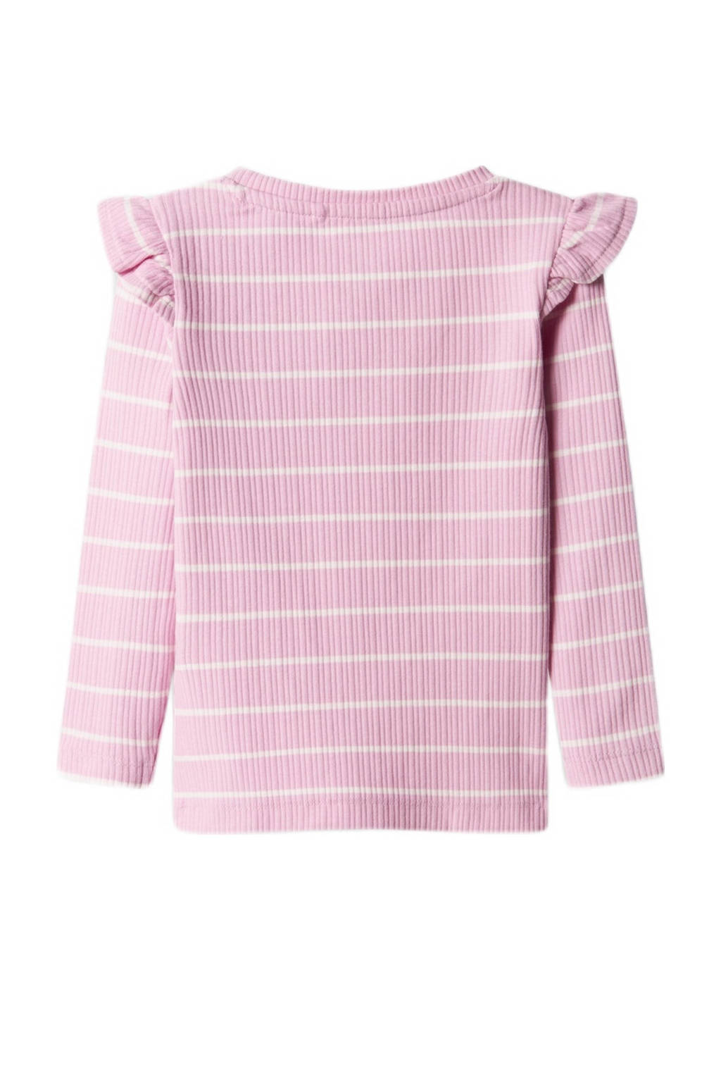 NAME IT gestreepte longsleeve NMFKIANNA roze/ecru
