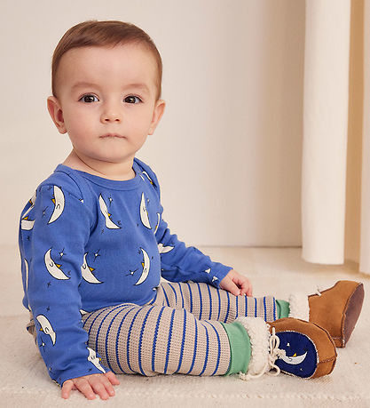 Bobo Choses Leggings - Stripes Waffle - Blå