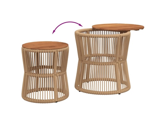 VIDAXL - Table d'appoint Tables d'appoint de jardin 2pcs dessus en bois beige poly ro...