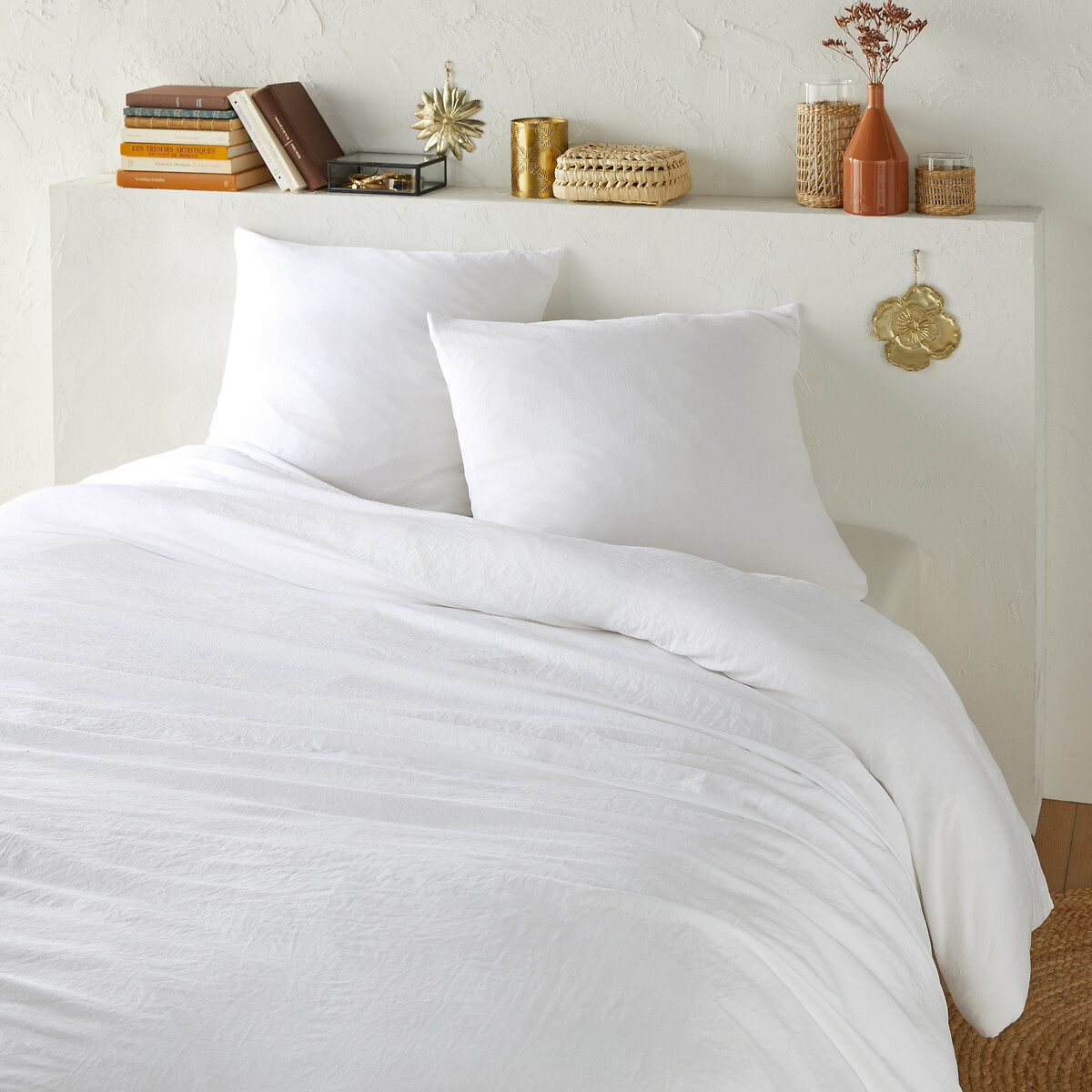 LA REDOUTE INTERIEURS<br>Conjunto de cama em microfibra lavada e poliéster reciclado