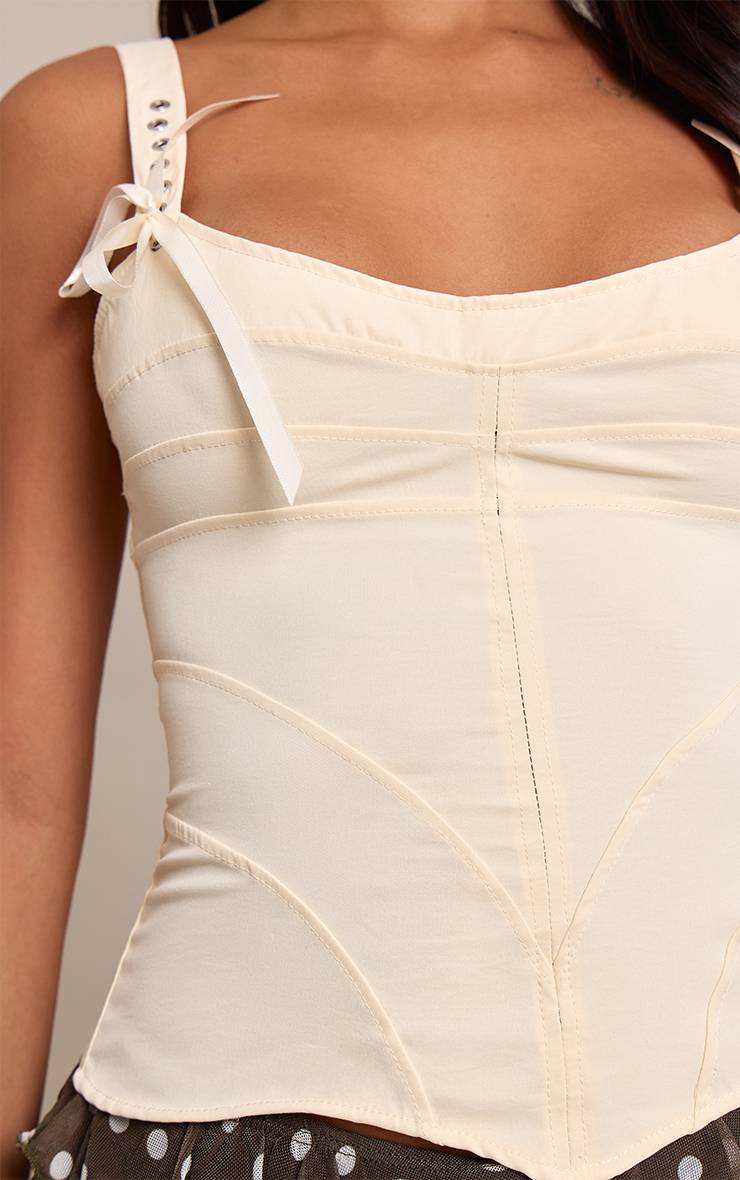 Crème Corset En Peau De Pêche Avec Détails Œillets