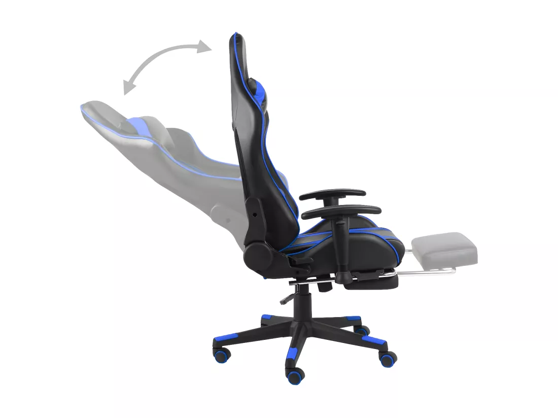 Chaise de jeu pivotante avec repose-pied Bleu PVC