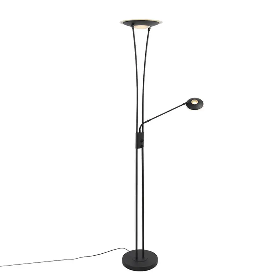 Qazqa vloerlampen ibiza zwart geïntegreerde led