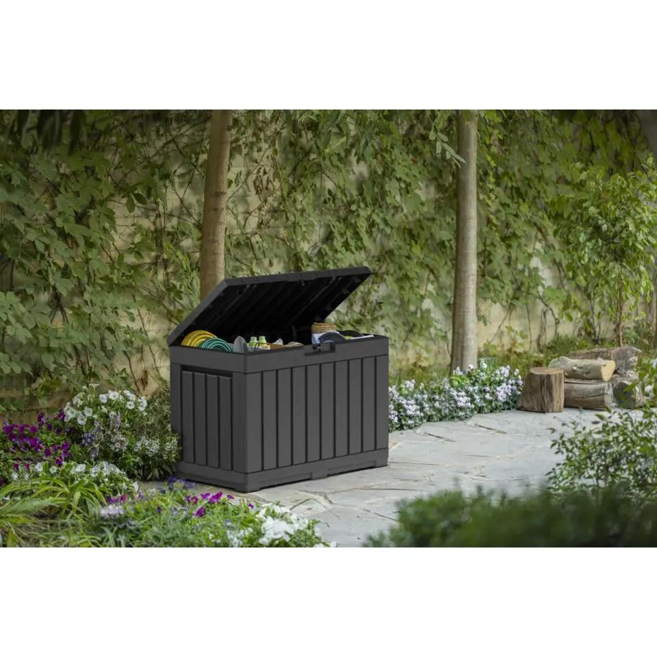 Keter Kentwood Opbergbox 190L - 82,3x45,7x57,7cm - Antraciet