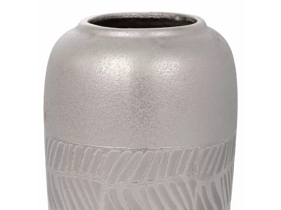 Vase en céramique argentée 15x15x29,5h