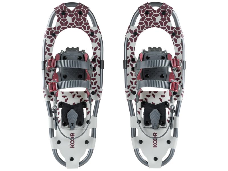 KOOR Schneeschuh Lumi Flex S/M Dunkelrot Mit Steigeisen aus Manganstahl
