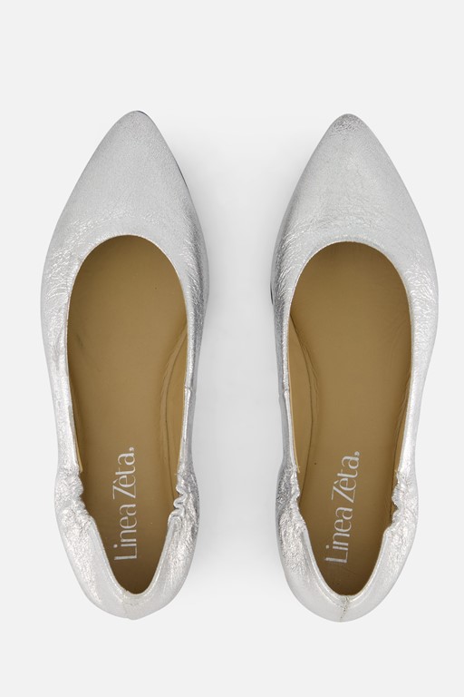 Linea Zeta Ballerina's zilver Leer