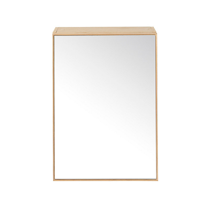Armoire miroir placage chêne naturel GoodHome Avela 50 cm