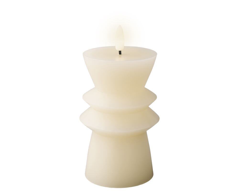 Lumineo Wax - Crème LED Kaars - 14.7 cm - Creme/warm wit