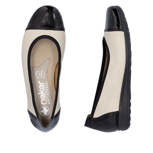 Rieker Ballerinasko, Black/Kreide, 42