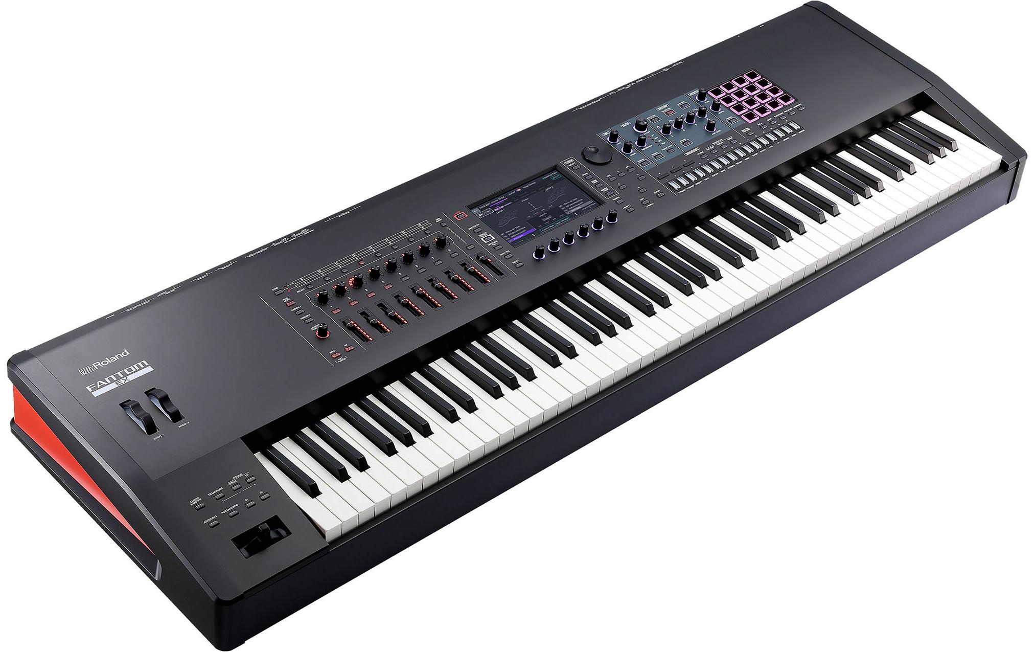 Workstation FANTOM 8 EX<br>Synthesizer-Topmodell mit intuitiver kreativer Bedienung, diversen Roland Soundtechnologien und einer Hammermechanik-Tastatur mit 88 gewichteten Tasten