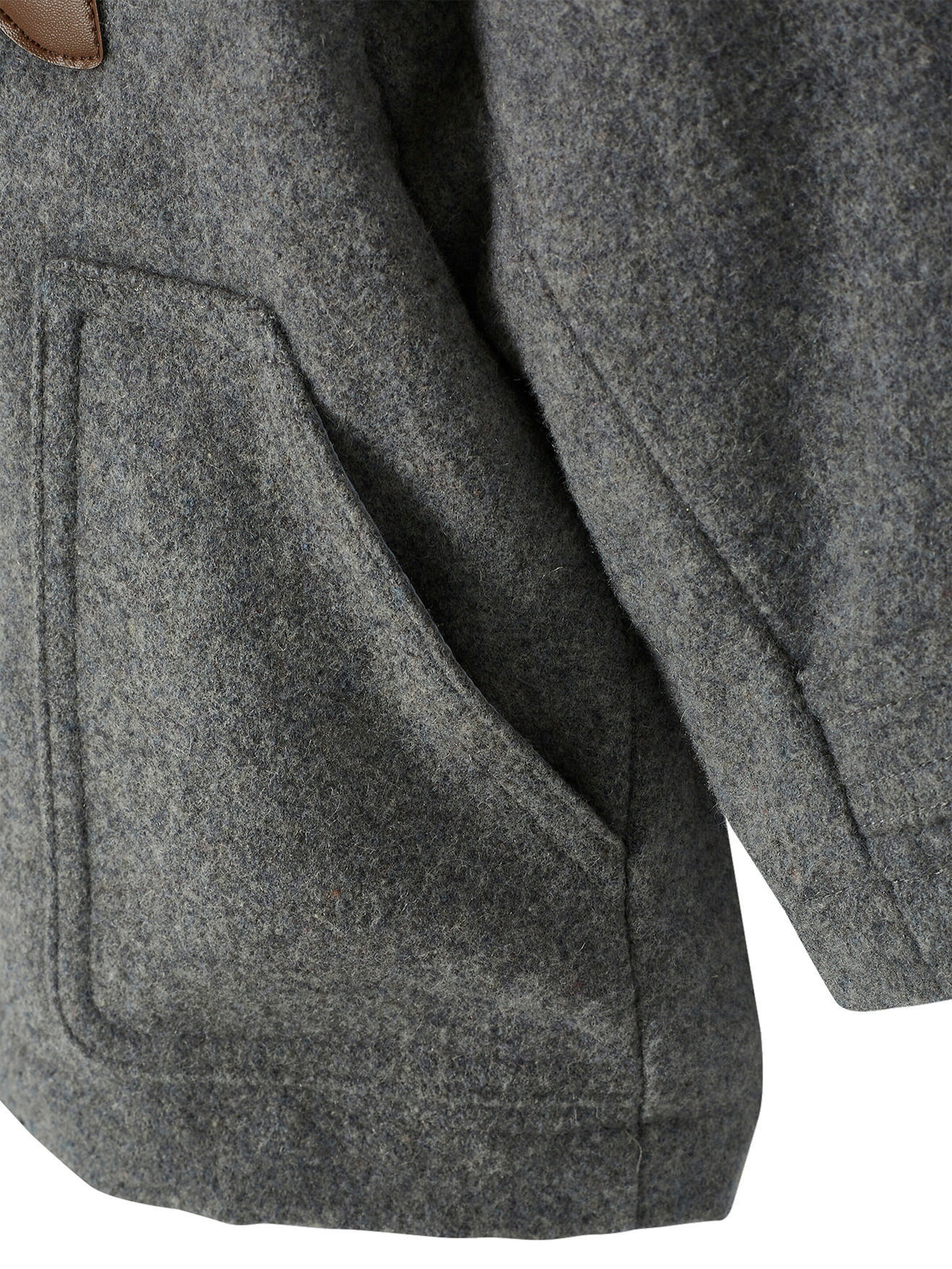 Vertbaudet Baby Jacke mit Kapuze, Dufflecoat, Recycling-Polyester grau meliert
