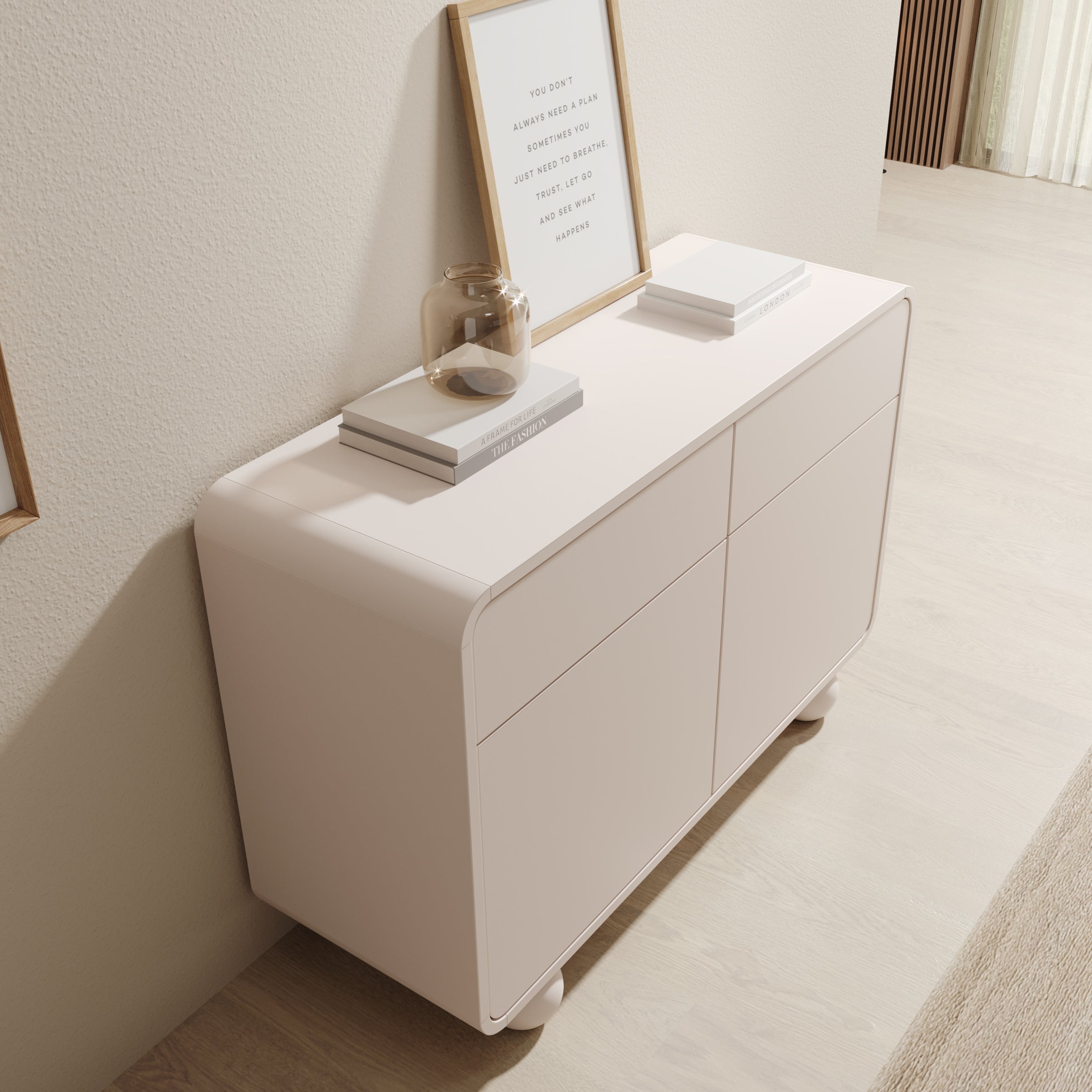Meubella - Anobo - Dressoir - Beige - 108x39x75 cm