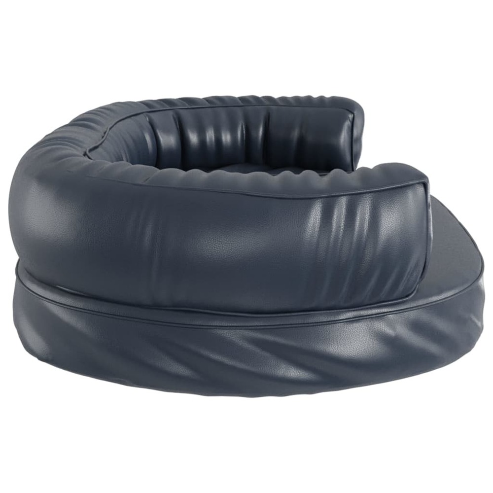 Lit pour chien ergonomique mousse bleu foncé 88x65cm similicuir