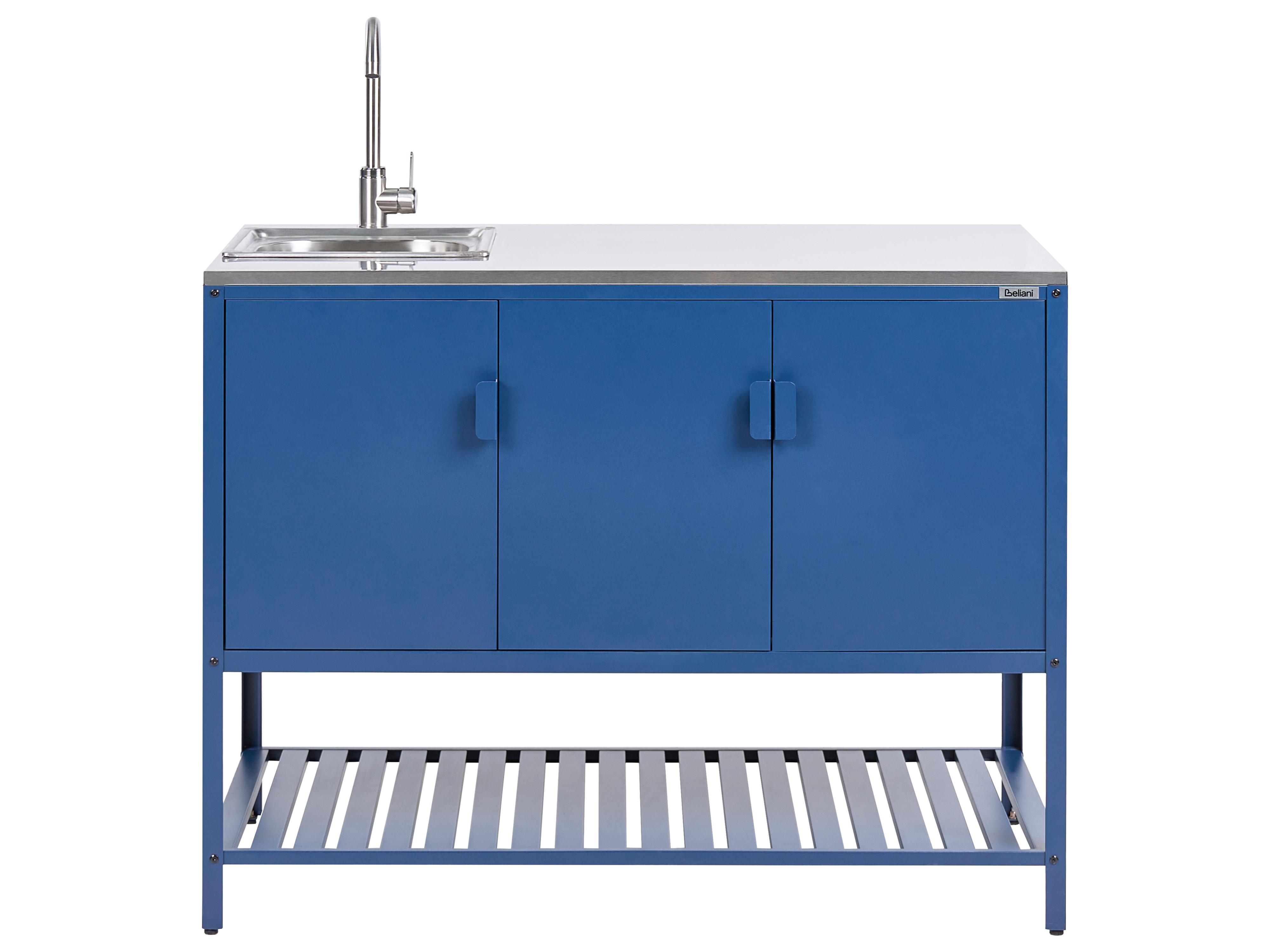 Tuin keukenset 3-delig met spoelbak MAENZA Metaal Blauw