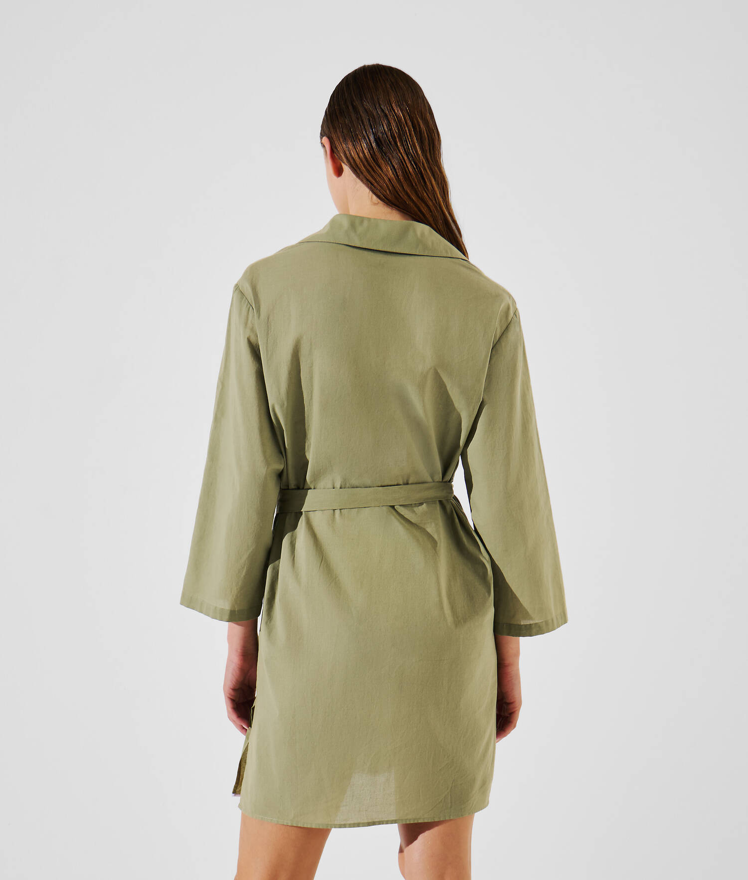 ROBE-CHEMISE DE PLAGE K/SIGNATURE - Vert d'huile