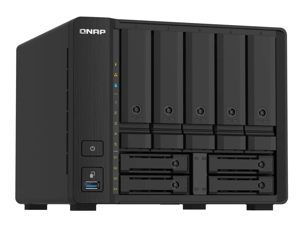 QNAP TS-932PX - NAS-server - 9 fag - SATA 6Gb/s - RAID 0, 1, 5, 6, 10, 50, JBOD, 5 hot reserve, 6 hot reserve, 60, 50 hot reserve, 10 hot reserve, 1 hot reserve, 60 hot reserve - RAM 4 GB - Gigabit Ethernet / 2,5 Gigabit Ethernet / 10 Gigabit Etherne