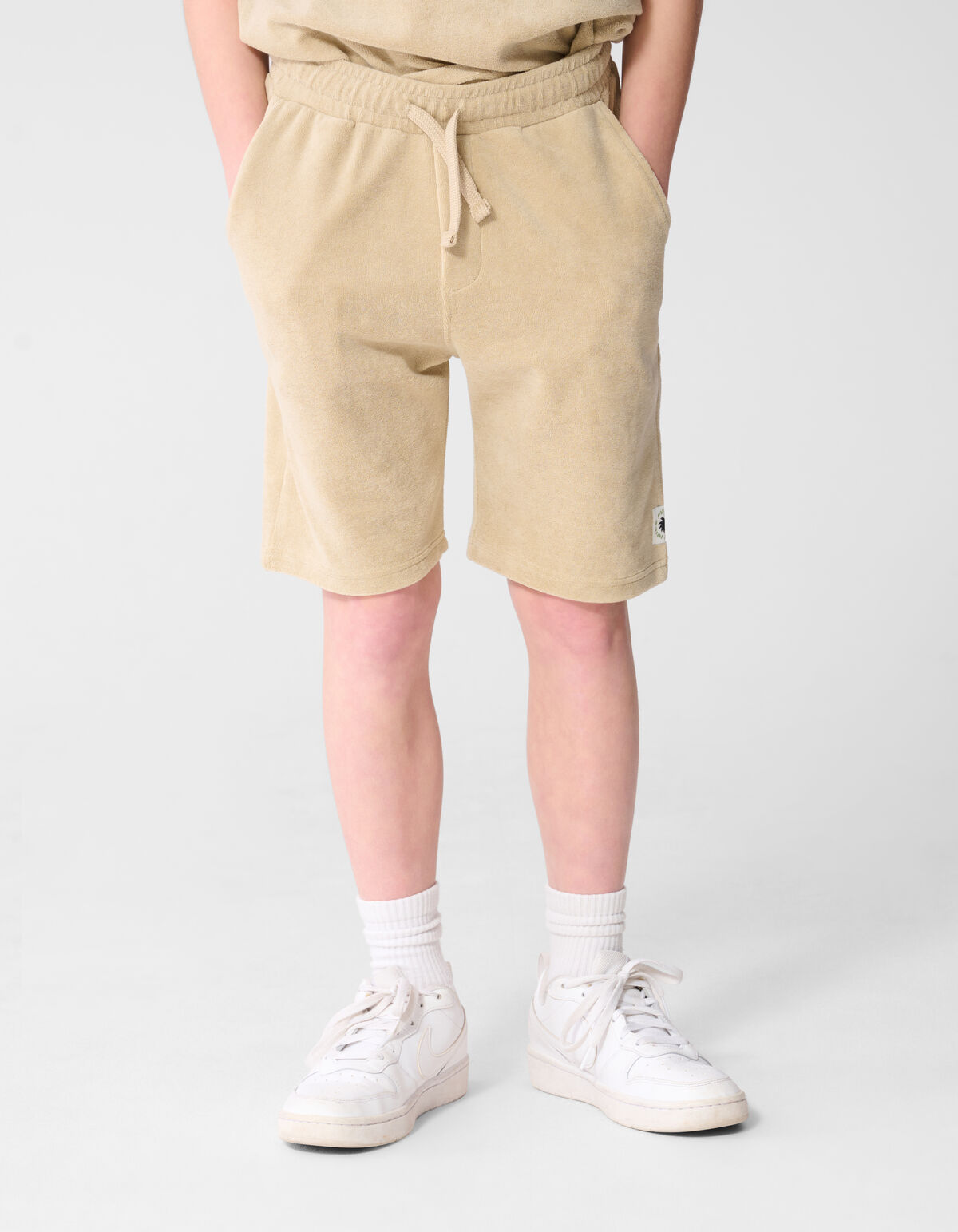 Towelling Relaxed Fit Short Beige