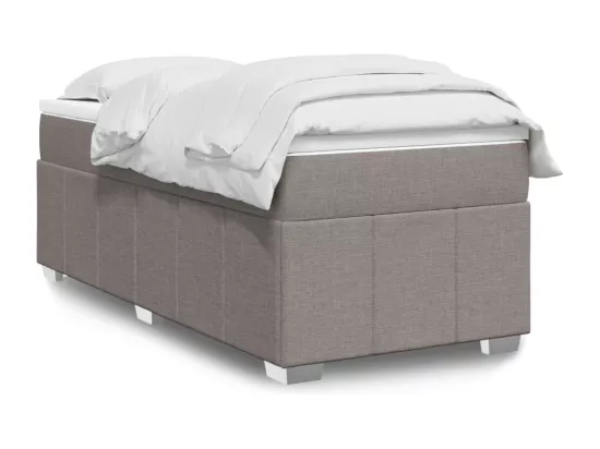 Sommier à lattes de lit avec matelas Taupe 90x190 cm Tissu