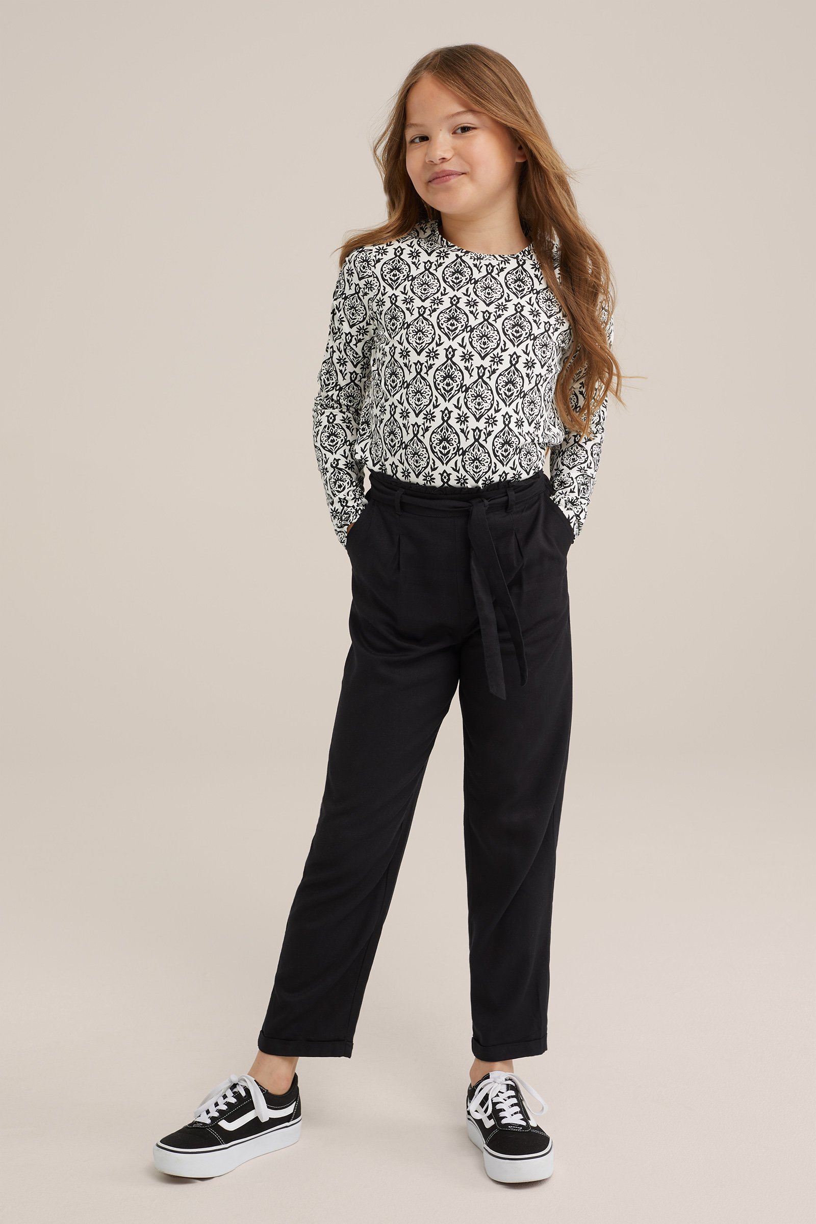 Meisjes T-shirt met dessin WE Fashion Zwart
