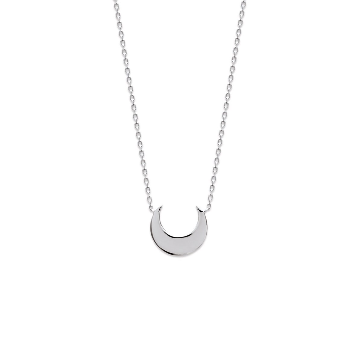 Collier Brillaxis croissant de lune argent rhodié