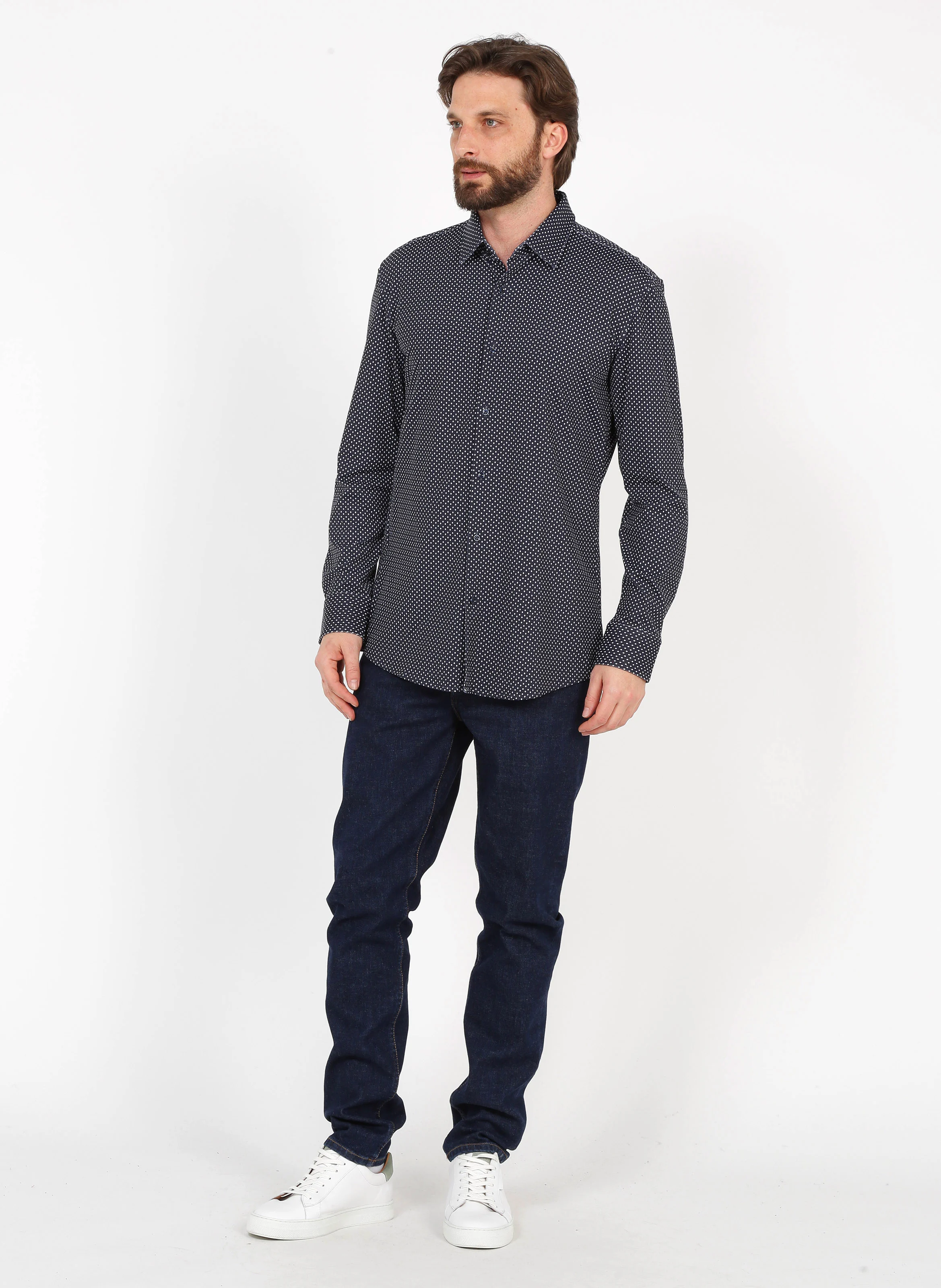 Jean slim en coton mélangé | Jean brut