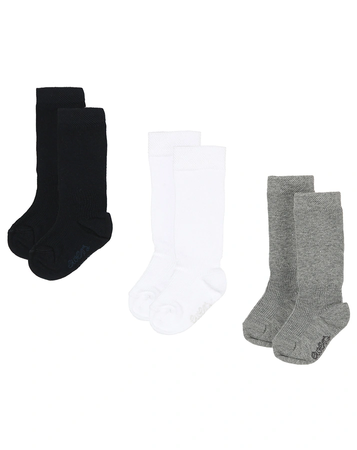 Kniestrümpfe BASIC 3er-Pack in weiß/grau/marine