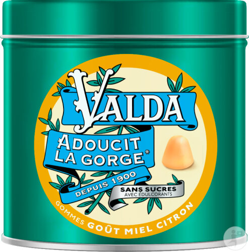 Valda Gommes Sans Sucres Miel Citron Adoucit La Gorge 140g
