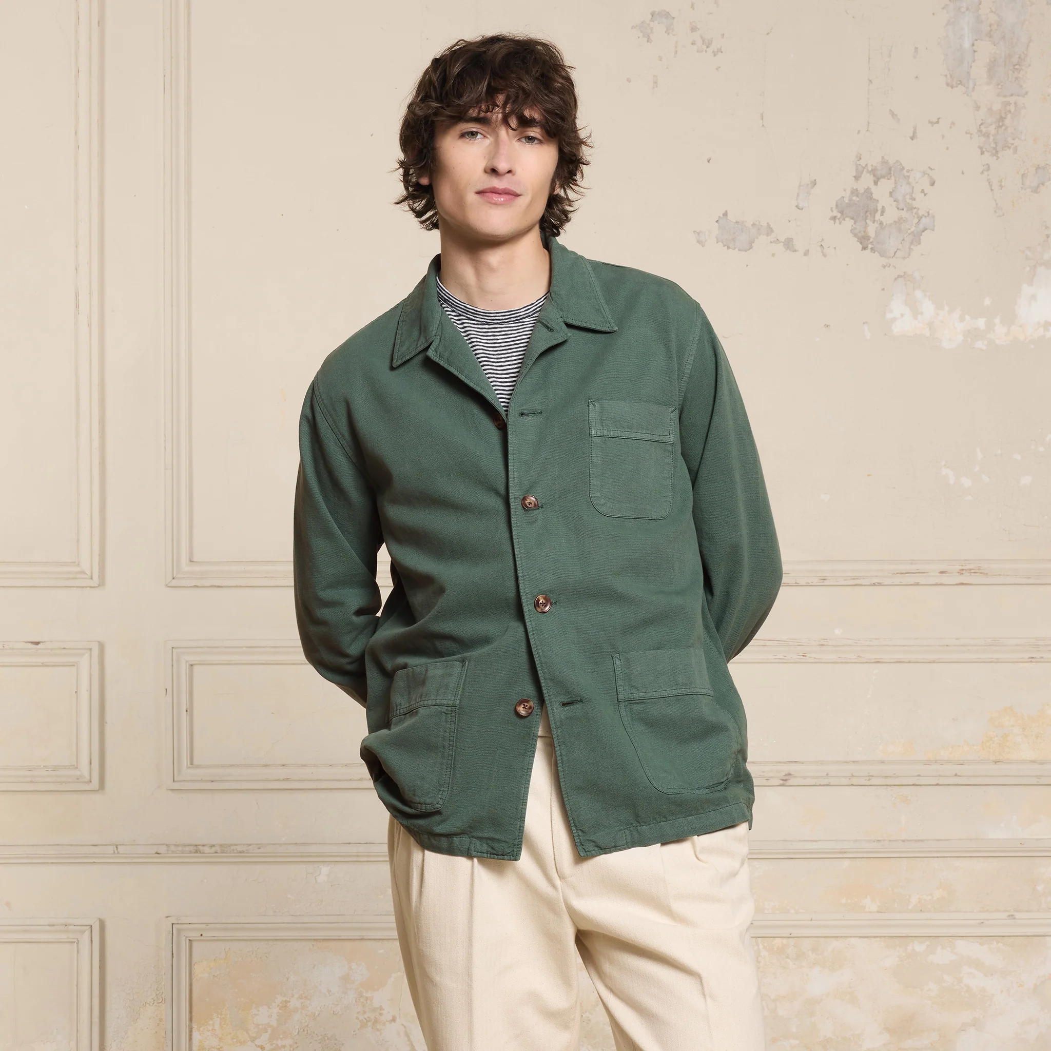 Green work jacket