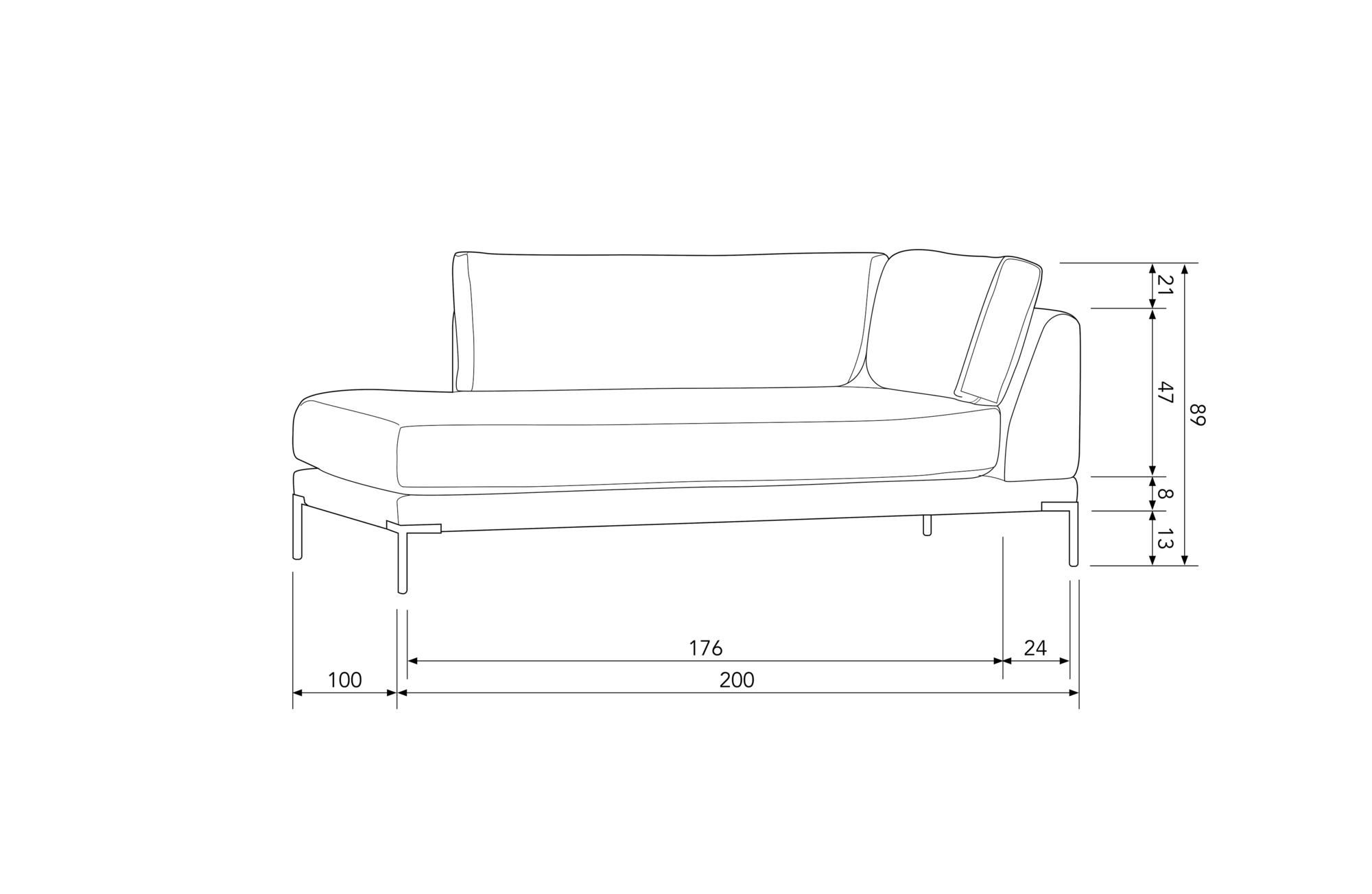 Lounge element Couple links Couple Lounge Element Links - Zand