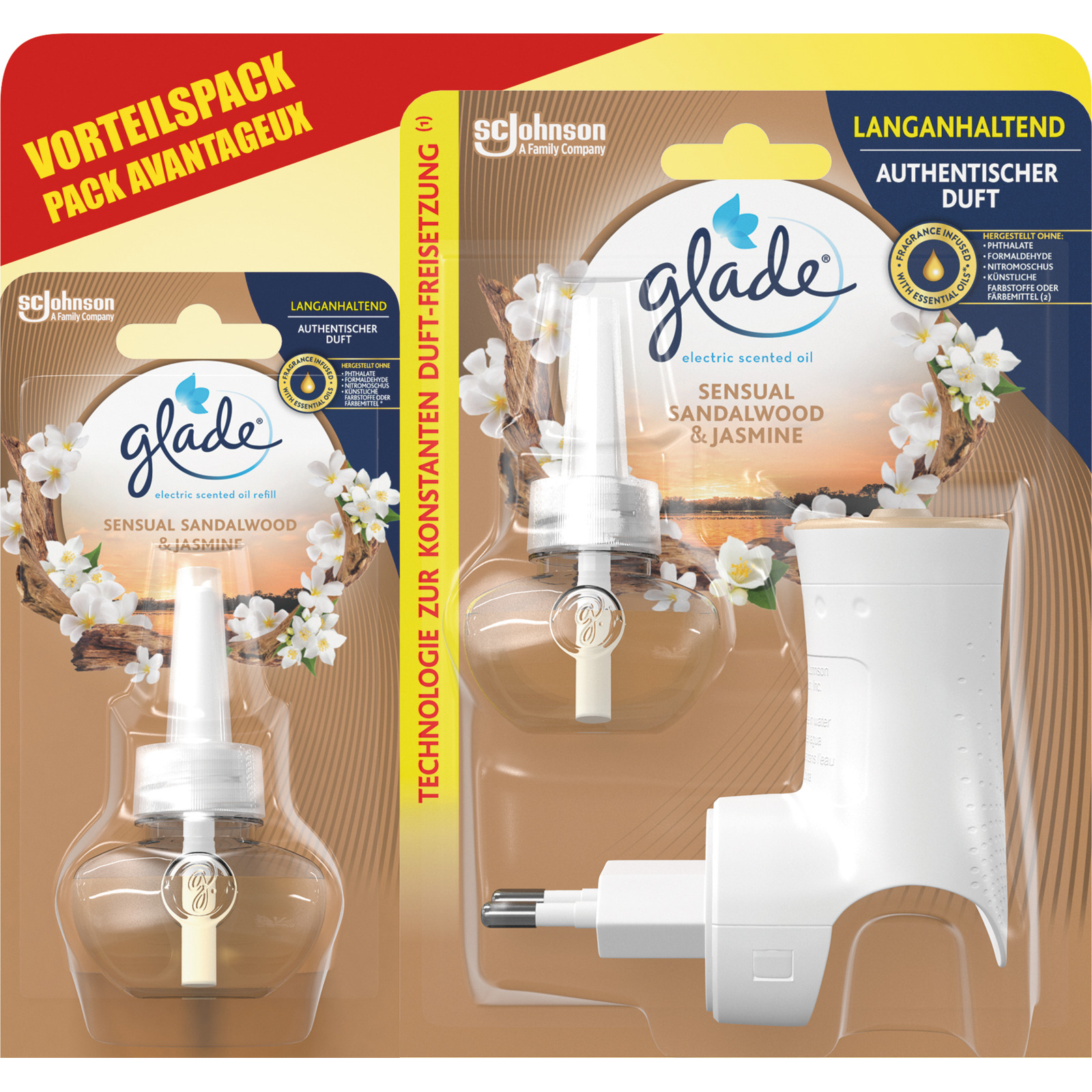 Glade Duftstecker Kombi Sensual Sandelwood & Jasmin 2 x 20 ml