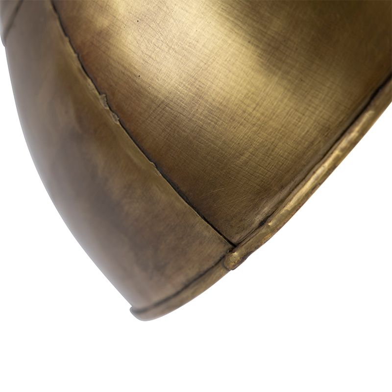 Industriële plafondspot brons met hout 30 cm - Mangoes