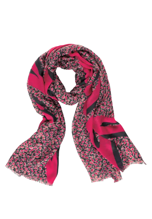 Modal Schal mit Print - cosy coral