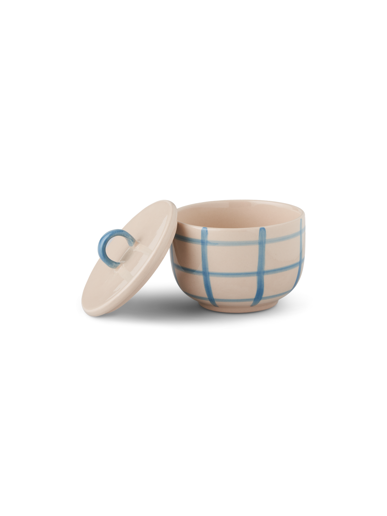Sukkerskål | Stentøj. Ø8,7 x 8,4 cm. | Smokey Blue, Off White