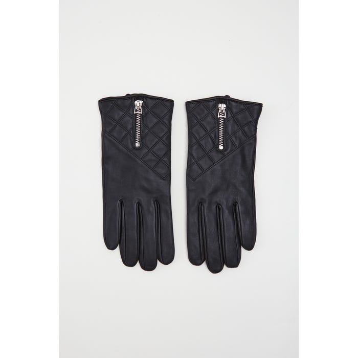 Veritas-Lederen handschoenen quilted rits