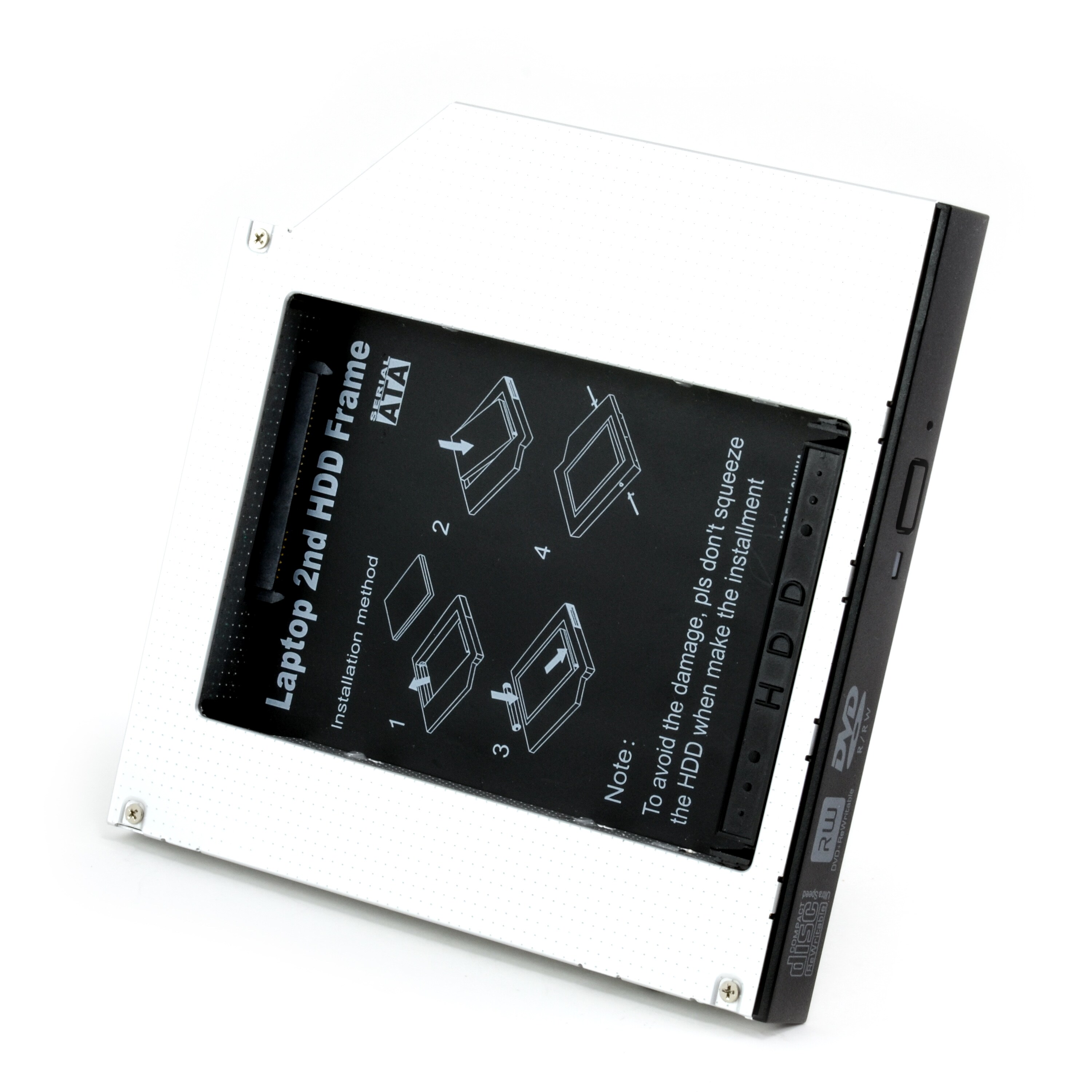 CSL 2,5 SATA Festplatten Einbaurahmen für 12,7mm Laufwerksschacht geeignet für Notebook/Laptop