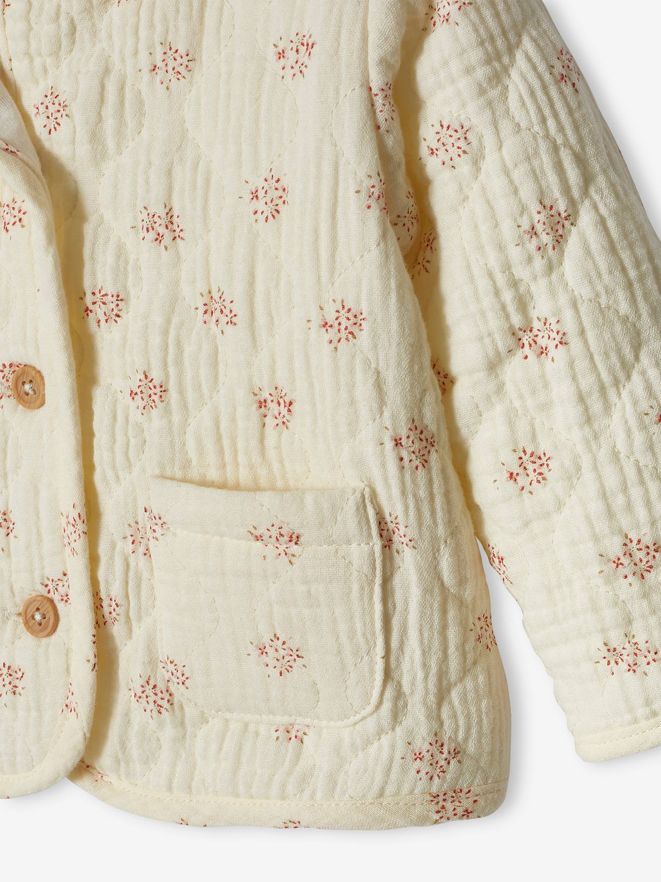 Casaquinho de chiffon de algodão cru para bebê