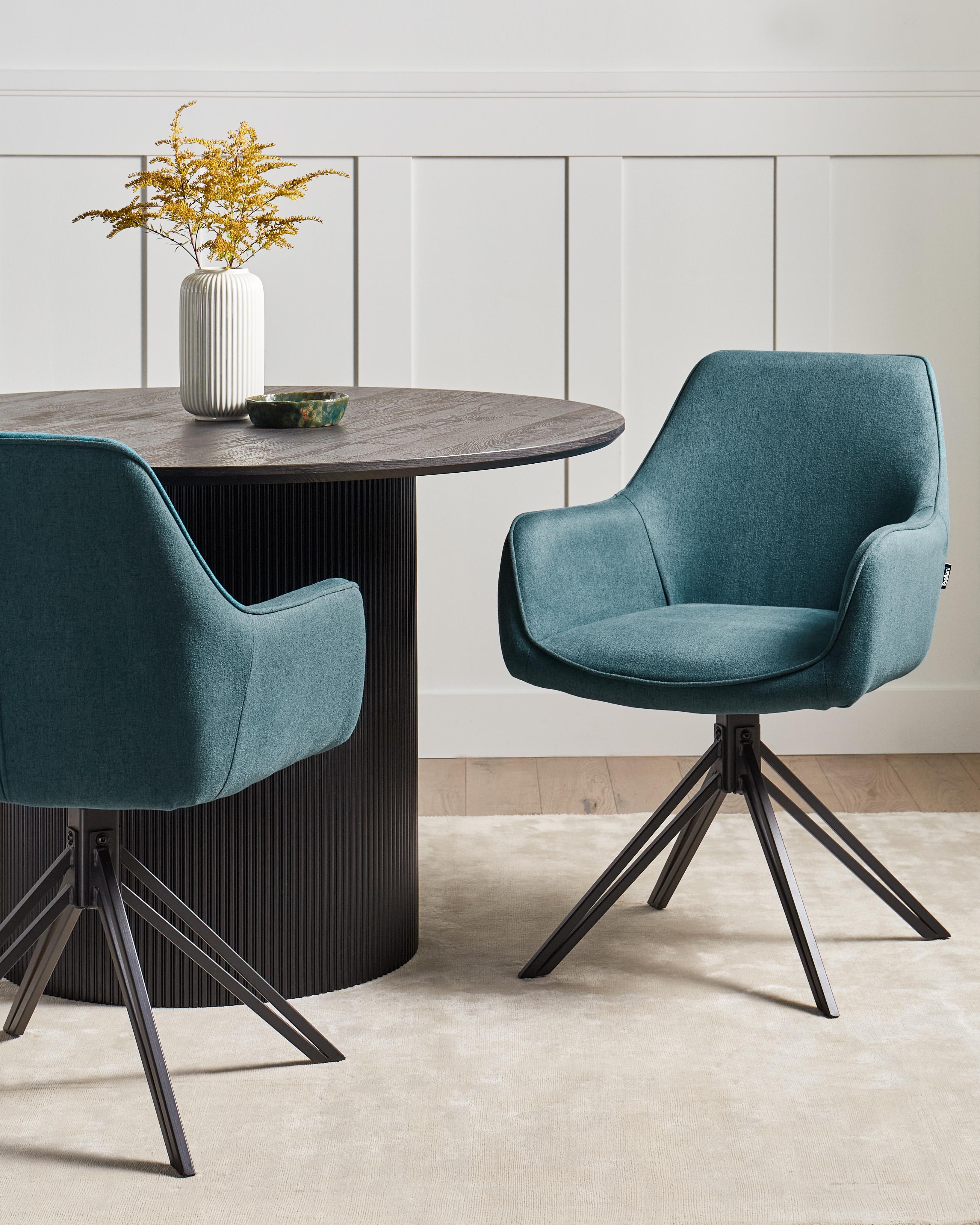 Set van 2 eetkamerstoelen draaibaar JODAR Groenblauw