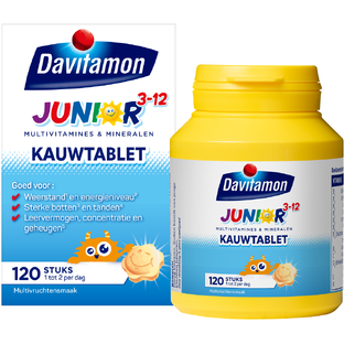 Davitamon Junior 3  Kauwtablet Vitamines Multivrucht 120KTB