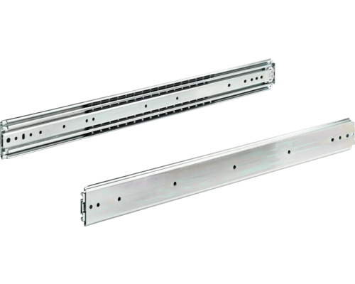 Zware ladegeleider met kogellagers, volledig uittrekbaar, voor ladelengte 850 mm, verzinkt, 2 stuks