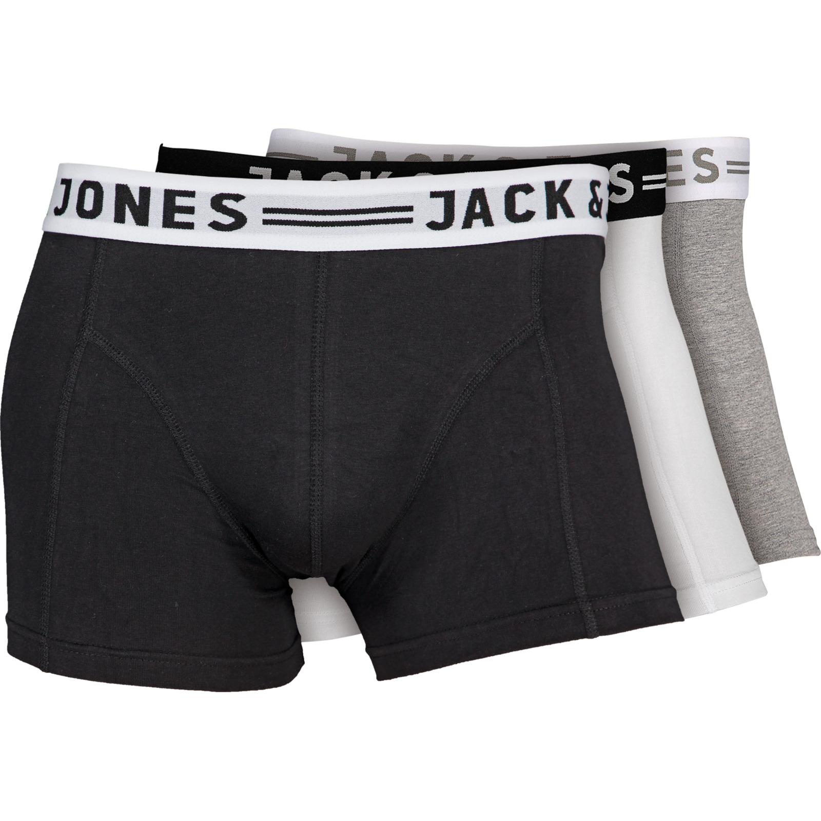Jack & Jones Herren-Boxershorts, 3er-Pack M, grau