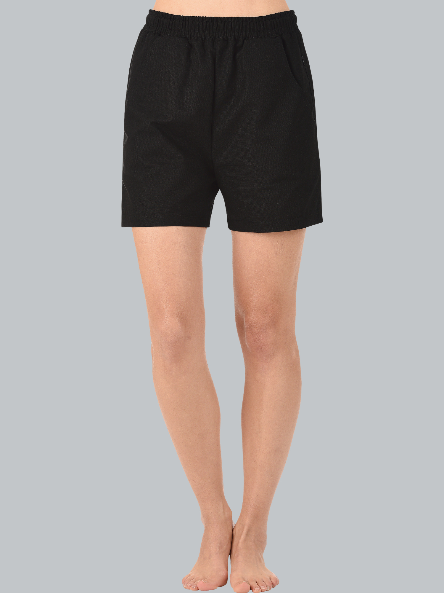 Shorts aus 100% Baumwolle Schwarz