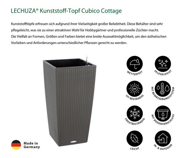 LECHUZA® Kunststoff-Topf Cubico Cottage,