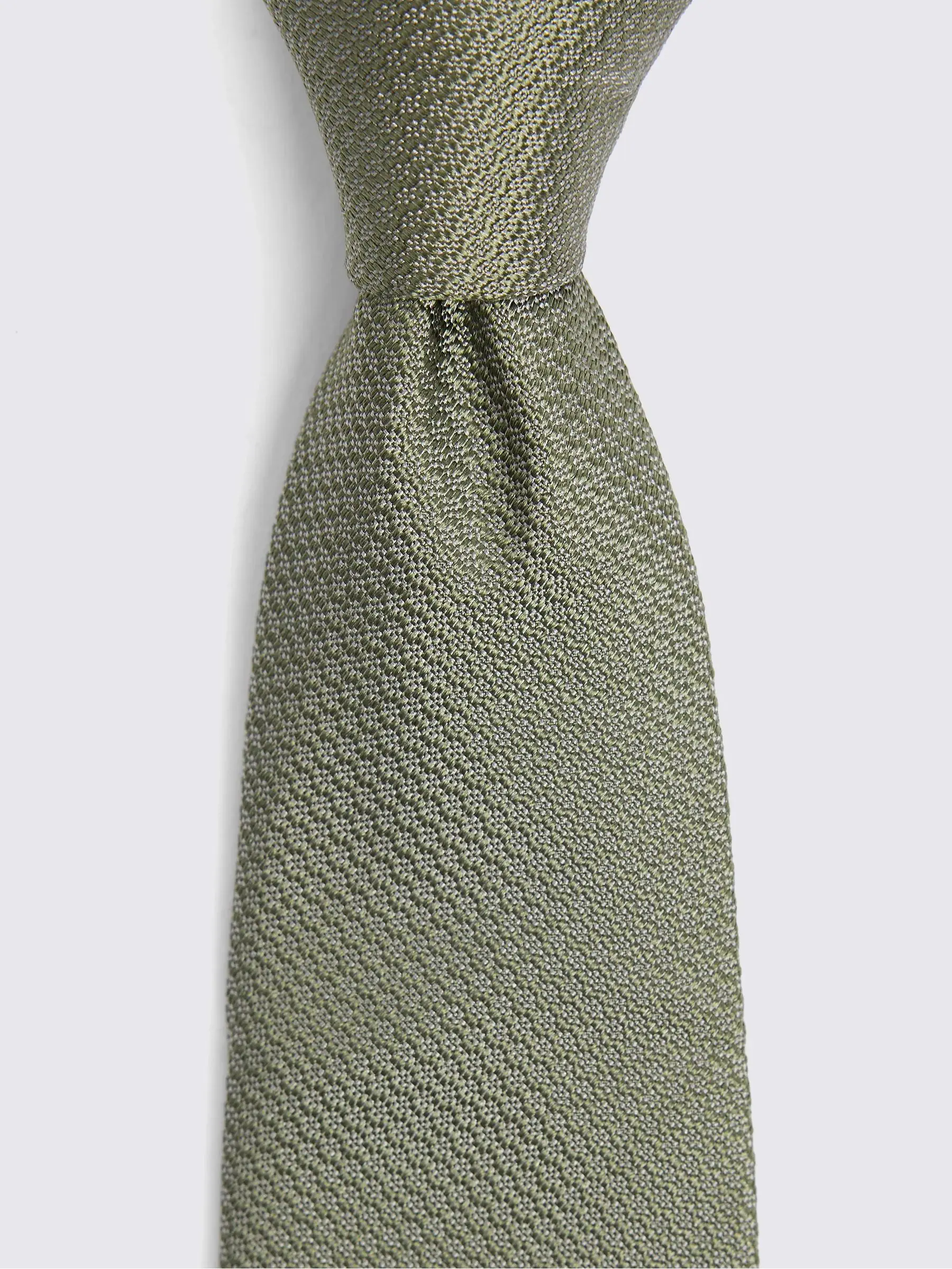 Groen - MOSS Silk Semi Plain Tie